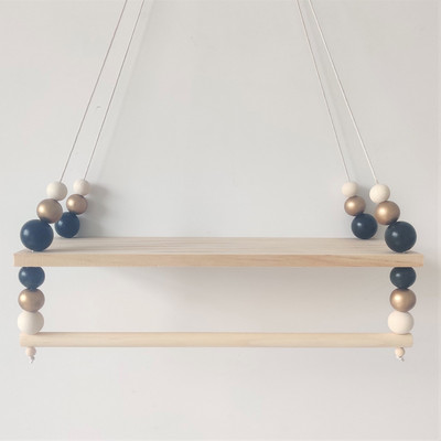 Raft de perete decorativ pentru grădiniță în stil nordic Suport de depozitare a hainelor pentru fete Raft lucrat manual pentru camera copiilor Suport de mărgele agățat
