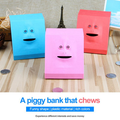 Face Money Eating Box Αυτόματο Ταμιευτήριο Chewing Piggy Bank Γάτα Χρηματοκιβώτιο Ταμιευτηρίου Χρήματα για Παιδιά Μηχανή Καραμελών Διακόσμηση σπιτιού