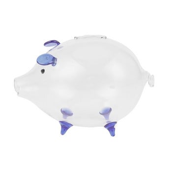 Pig Piggy Bank Κουτιά χρημάτων Κουμπί κερμάτων Χαριτωμένο διαφανές γυάλινο αναμνηστικό δώρο γενεθλίων για παιδιά Παιδιά