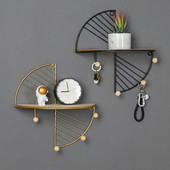 Kreatív vas művészeti tároló kijelző polc falra szerelhető tároló állvány Konyha Hálószoba Nappali Állvány Lakásdekoráció