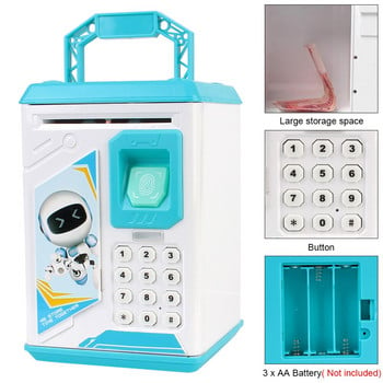 Safe Box Δακτυλικό αποτύπωμα Piggy Bank Μετρητά Κέρματα Ταμιευτηρίου Χριστουγεννιάτικο δώρο για παιδιά ATM Κωδικός πρόσβασης Money Box Ηλεκτρονικό