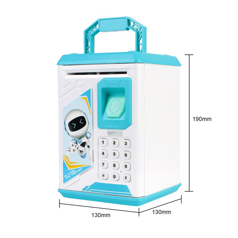 Széf Ujjlenyomat Piggy Bank készpénzérmék Takarékpénztár karácsonyi ajándék gyerekeknek ATM Jelszó Pénzdoboz Elektronikus