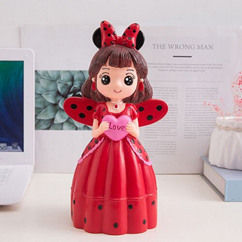 Creative Piggy Bank Cute Wings Princess Doll Money Boxes Μεγάλα Vinyl Cartoon Girl Coin Bank Decoration Gift