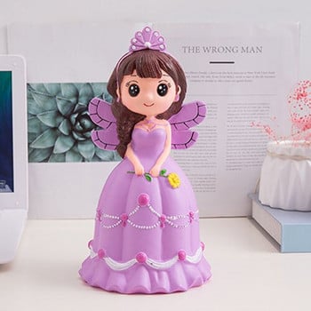 Creative Piggy Bank Cute Wings Princess Doll Money Boxes Μεγάλα Vinyl Cartoon Girl Coin Bank Decoration Gift