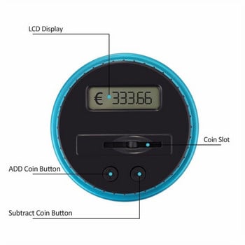 Euro Piggy Bank Counter Coin Ηλεκτρονική ψηφιακή LCD καταμέτρηση νομισμάτων Κουτί εξοικονόμησης χρημάτων Κουτί αποθήκευσης κερμάτων Βάζο Κατάθεση χρημάτων EURO 2022