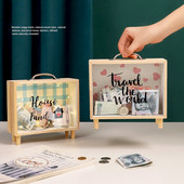 Bancă de bani Cutii de bani Pușculiță transparente Cadou Pușculițe pentru copii Cutie de bani Economisiți Cutie de bani Pușculiță Cadou Pușculiță Decor pentru acasă