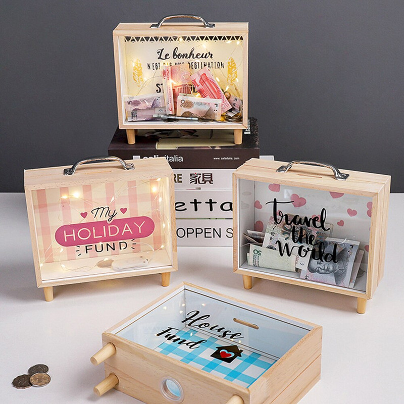 Bancă de bani Cutii de bani Pușculiță transparente Cadou Pușculițe pentru copii Cutie de bani Economisiți Cutie de bani Pușculiță Cadou Pușculiță Decor pentru acasă