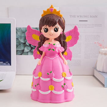 Creative Piggy Bank Cute Wings Princess Doll Money Boxes Μεγάλα, ανθεκτικά στις πτώσεις, βινυλίου κινουμένων σχεδίων για κορίτσι με νομίσματα Παιδική διακόσμηση δώρου