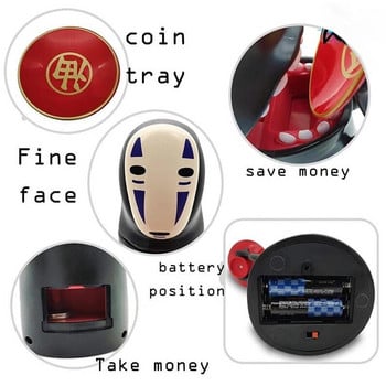 Spirited Away Kaonashi No-face Man Piggy Bank Cartoon Electronic Money Box Ghost Figure Coin Αστείο παιχνίδι Χριστουγεννιάτικο δώρο