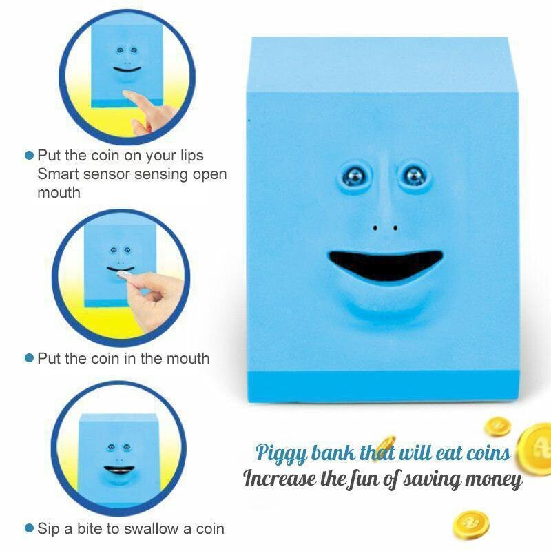 Face Money Pot Money Eating Coin Bank Monkey Saving Box Автоматична монета Eating Savings Facebank Пиги Касичка Нов подарък за деца