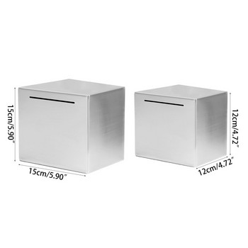 LOKI7 Safe Piggy Bank Κατασκευασμένο από ανοξείδωτο ατσάλι, Safe Box Money Savings Bank for Children, μπορεί να σώσει μόνο τον κουμπαρά που δεν μπορεί να είναι O