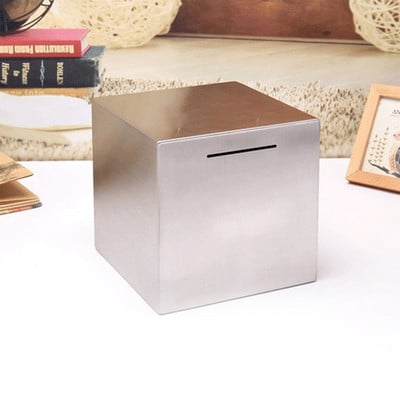 LOKI7 Safe Piggy Bank Κατασκευασμένο από ανοξείδωτο ατσάλι, Safe Box Money Savings Bank for Children, μπορεί να σώσει μόνο τον κουμπαρά που δεν μπορεί να είναι O