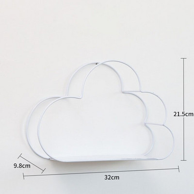 Felhő fali polc Dekoratív vas tároló állvány Lebegő polcok Ins Otthon Fali dekoráció Hálószoba Dekoratív falra akasztó kézműves termékek