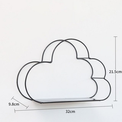 Felhő fali polc Dekoratív vas tároló állvány Lebegő polcok Ins Otthon Fali dekoráció Hálószoba Dekoratív falra akasztó kézműves termékek