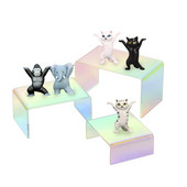 3/6 vnt. Vaivorykštės vitrinos stovas Namų laikymas Dekoravimo priedai Papuošalai Makiažo Desertas Vitrinos Kvepalų Produktų Stovas