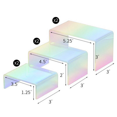 3/6 vnt. Vaivorykštės vitrinos stovas Namų laikymas Dekoravimo priedai Papuošalai Makiažo Desertas Vitrinos Kvepalų Produktų Stovas