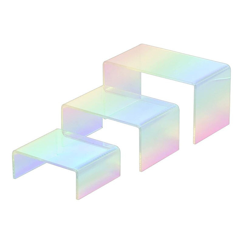 3/6 vnt. Vaivorykštės vitrinos stovas Namų laikymas Dekoravimo priedai Papuošalai Makiažo Desertas Vitrinos Kvepalų Produktų Stovas