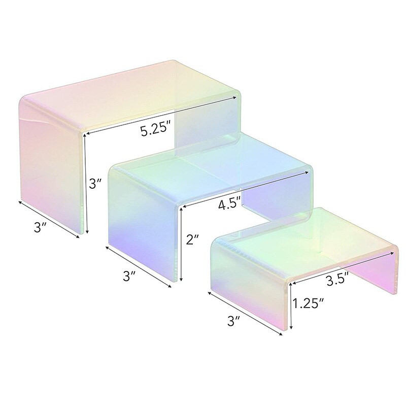 3/6 vnt. Vaivorykštės vitrinos stovas Namų laikymas Dekoravimo priedai Papuošalai Makiažo Desertas Vitrinos Kvepalų Produktų Stovas