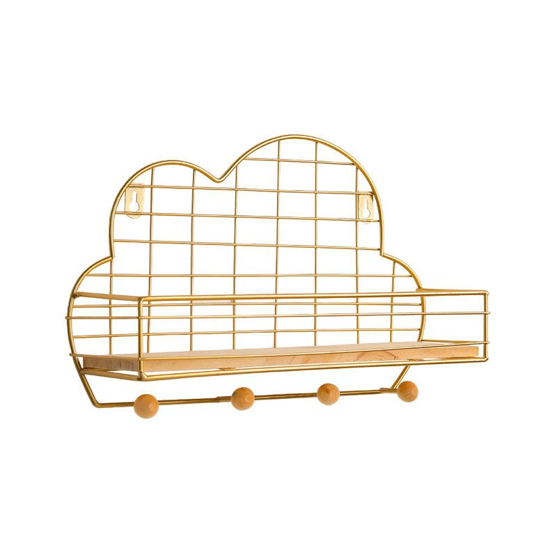 Nordic Cloud Polc Kreatív otthoni hálószoba dekoratív vaspolc Modern fali polc gyerekszoba fali polc rács polc