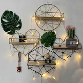 1db Modern Egyszerű kovácsoltvas kampós falipolc kreatív otthon nappali fali dekorációs tároló állvány