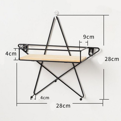 1db Modern Egyszerű kovácsoltvas kampós falipolc kreatív otthon nappali fali dekorációs tároló állvány