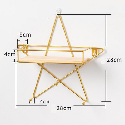1db Modern Egyszerű kovácsoltvas kampós falipolc kreatív otthon nappali fali dekorációs tároló állvány