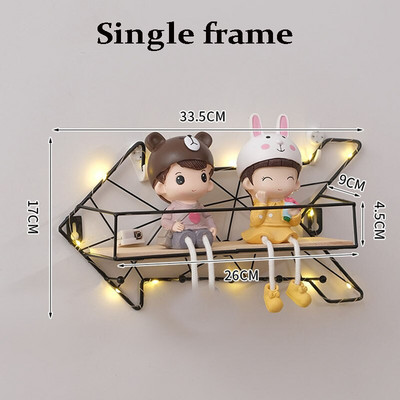 1db Modern Egyszerű kovácsoltvas kampós falipolc kreatív otthon nappali fali dekorációs tároló állvány