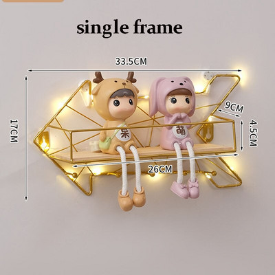 1db Modern Egyszerű kovácsoltvas kampós falipolc kreatív otthon nappali fali dekorációs tároló állvány