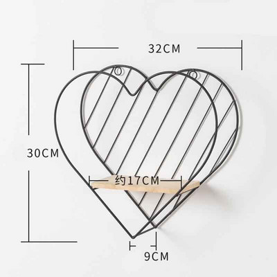 1db Modern Egyszerű kovácsoltvas kampós falipolc kreatív otthon nappali fali dekorációs tároló állvány