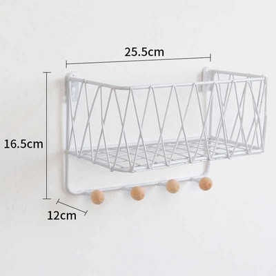 1db Modern Egyszerű kovácsoltvas kampós falipolc kreatív otthon nappali fali dekorációs tároló állvány