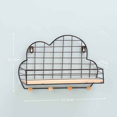1db Modern Egyszerű kovácsoltvas kampós falipolc kreatív otthon nappali fali dekorációs tároló állvány