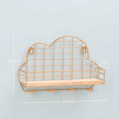 1db Modern Egyszerű kovácsoltvas kampós falipolc kreatív otthon nappali fali dekorációs tároló állvány