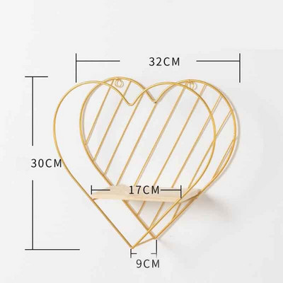 1db Modern Egyszerű kovácsoltvas kampós falipolc kreatív otthon nappali fali dekorációs tároló állvány