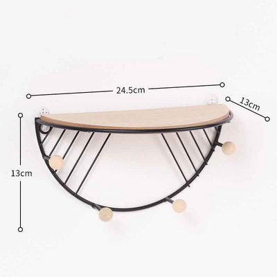 1db Modern Egyszerű kovácsoltvas kampós falipolc kreatív otthon nappali fali dekorációs tároló állvány