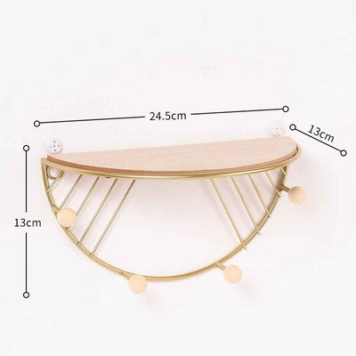 1db Modern Egyszerű kovácsoltvas kampós falipolc kreatív otthon nappali fali dekorációs tároló állvány