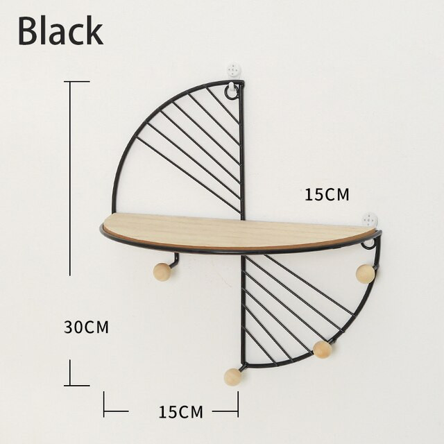 Nordic Iron Art Creative Storage Display Shelf Висяща на стена поставка за съхранение Рамка за декорация на хола Офис Аксесоари за дома