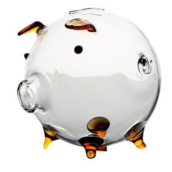 Διαφανής κουμπαράς Lovely Pig Shaped Money Pot Κέρμα Κουτί εξοικονόμησης χρημάτων Βάζο νομίσματα Κουτί αποθήκευσης Διακόσμηση επιφάνειας εργασίας σε σχήμα γουρουνιού