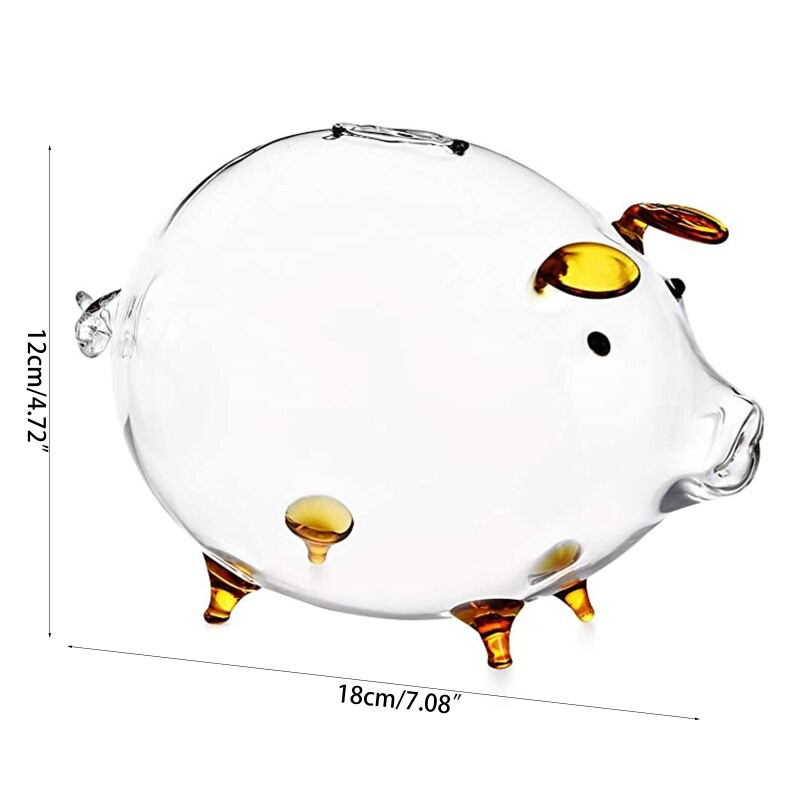 2022 Nou Porc Pușculiță Cutii de bani Cutie de economisire a monedelor Drăguț din sticlă transparentă Suvenir Naștere