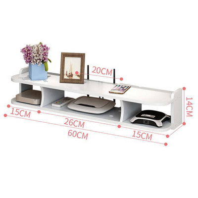 30/50/60 cm Svetainės televizorius prie sienos televizoriaus priedėlio stovas Maršrutizatoriaus stovas Nemokamas perforuojamas sieninis pakabinamas laikymo dėžutės pakabinimas prie sienos namų Dekoratyvinis