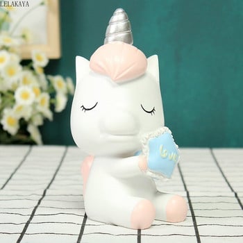 Κινούμενα σχέδια Rainbow Unicorn Piggy Bank Δημιουργική τυπωμένη ρητίνη Ζώα Κέρμα αλόγων Κουτιά εξοικονόμησης χρημάτων Υπέροχο δώρο διακόσμησης για παιδιά