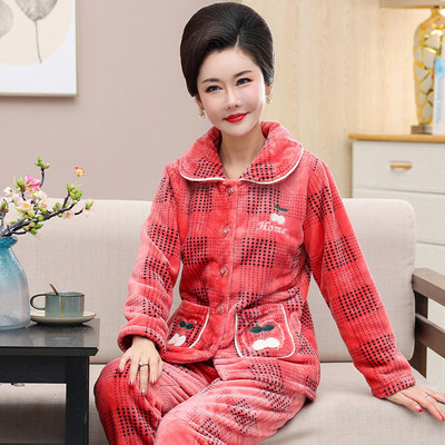 Moteriška dviejų dalių pūkinė pižama