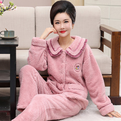 Moteriška dviejų dalių pūkinė pižama