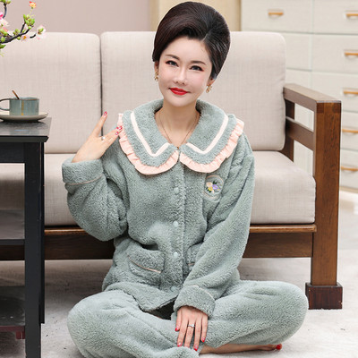 Moteriška dviejų dalių pūkinė pižama