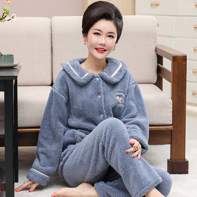 Moteriška dviejų dalių pūkinė pižama