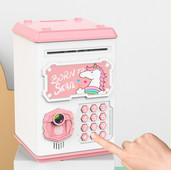 Elektronikus ujjlenyomat-arcfelismerő Piggy Bank ATM Jelszó Pénzdoboz takarékdoboz érme befizetéshez Bankjegy széf gyerek ajándék