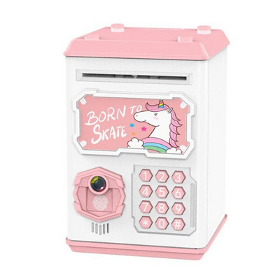 Elektronikus ujjlenyomat-arcfelismerő Piggy Bank ATM Jelszó Pénzdoboz takarékdoboz érme befizetéshez Bankjegy széf gyerek ajándék