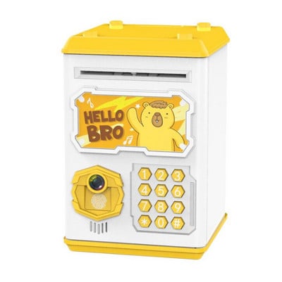 Elektronikus ujjlenyomat-arcfelismerő Piggy Bank ATM Jelszó Pénzdoboz takarékdoboz érme befizetéshez Bankjegy széf gyerek ajándék
