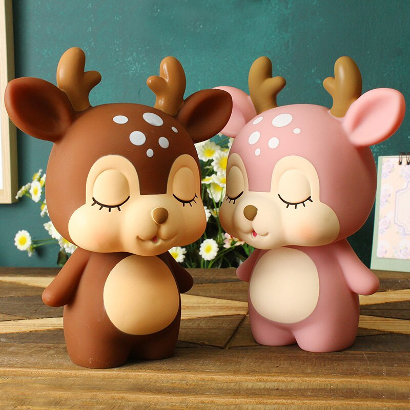 Animacinis filmas „Elnio Piggy Bank“ Mielas kūrybingas monetų banko pinigų dėžutė Piggy Bank žavingas dovanų taupymo indas WF9185