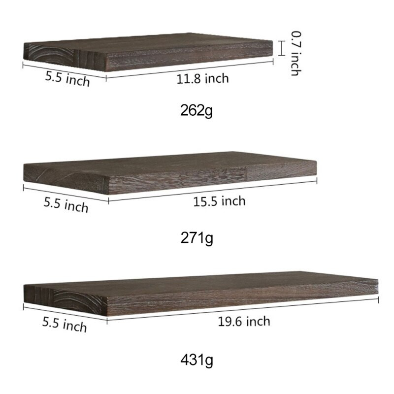 Rafturi plutitoare rustice montate pe perete Raft de prezentare cu montare pe perete Rafturi plutitoare decorative Raft de perete din lemn rustic Depozitare acasă