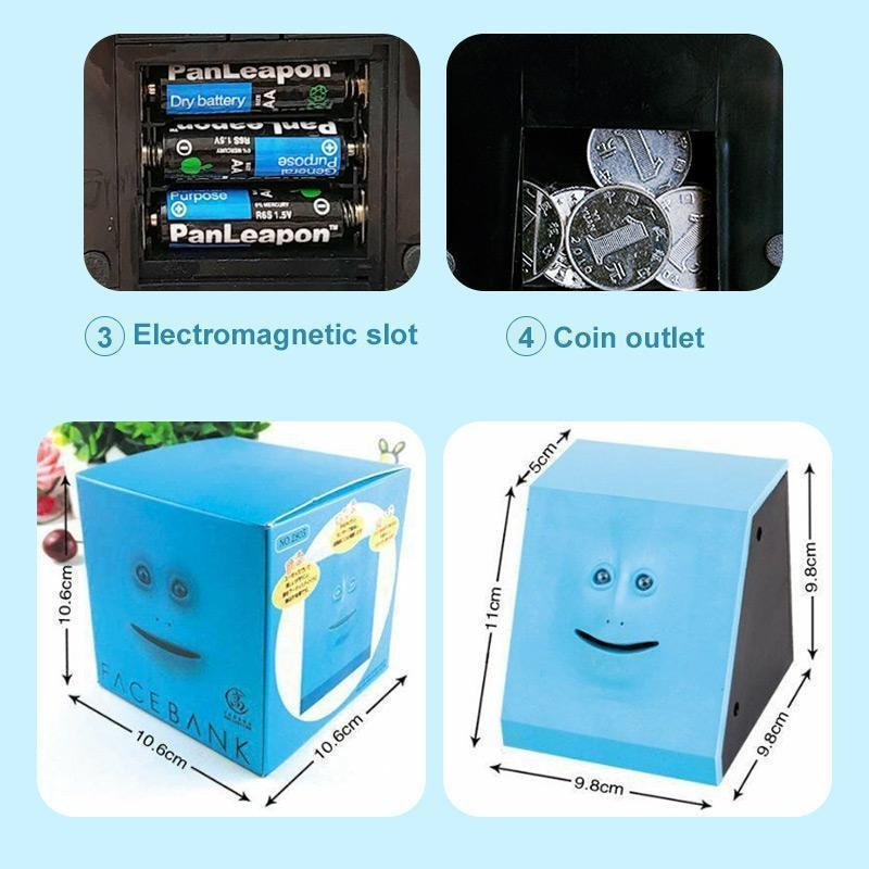 Face Money Pot Money Eating Coin Bank Monkey Saving Box Automata Coin Eating Savings Facebank Piggy Bank Újdonság Ajándék Gyerekeknek